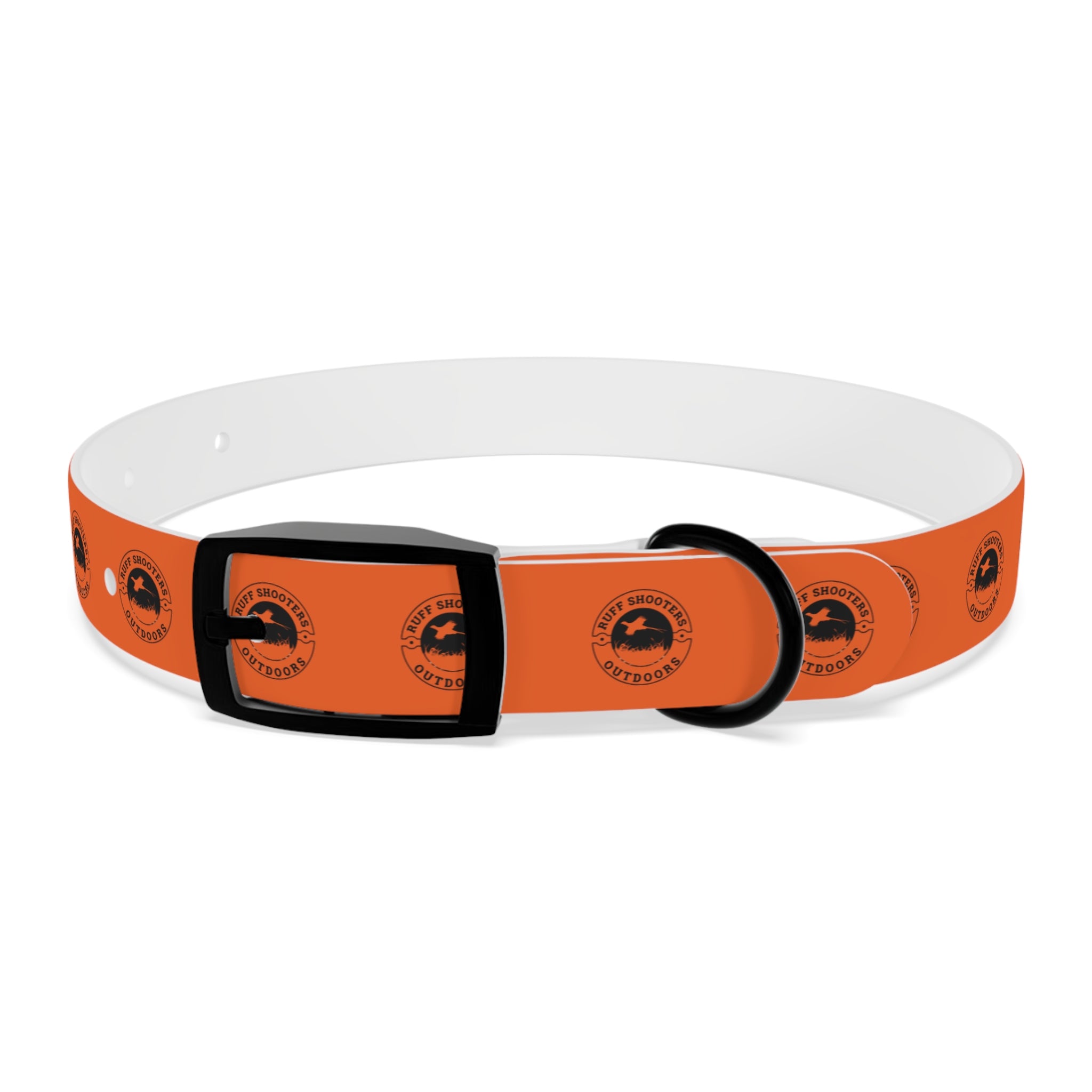 Ruff Shooters Pheasant Logo Dog Collar — Orange Outdoor Adventure Pet Collar