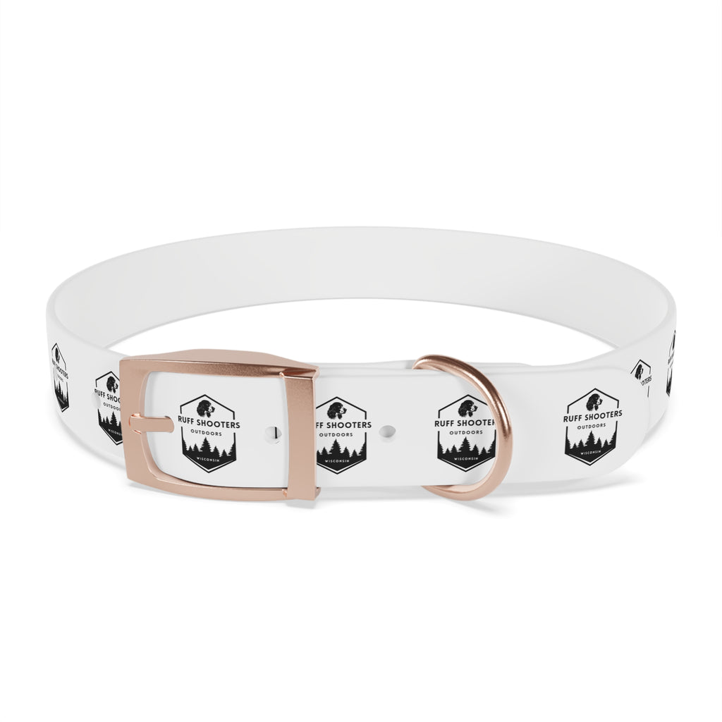 Ruff Shooters Logo Dog Collar — White Outdoor Adventure Pet Collar