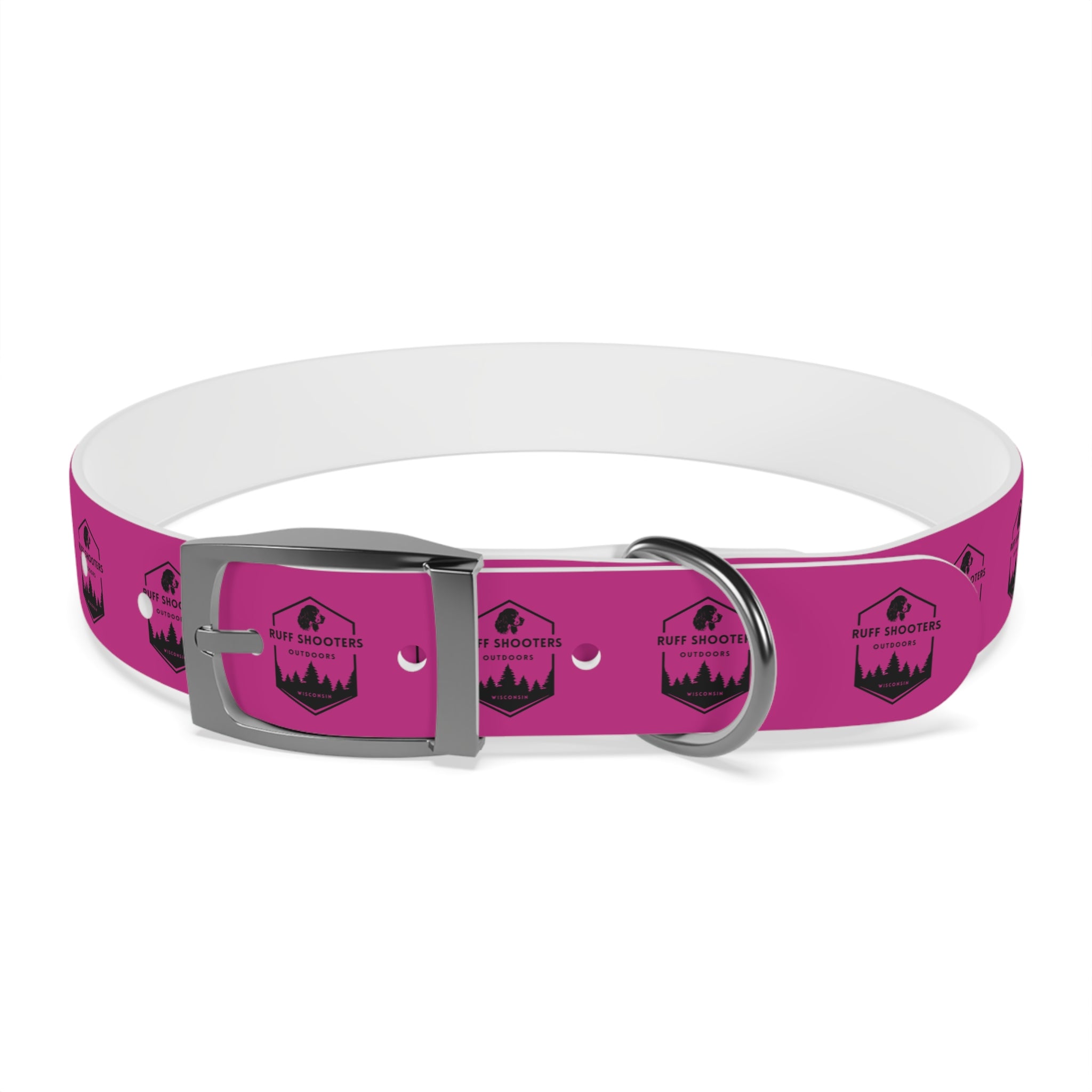Ruff Shooters Logo Dog Collar — Pink Outdoor Adventure Pet Collar