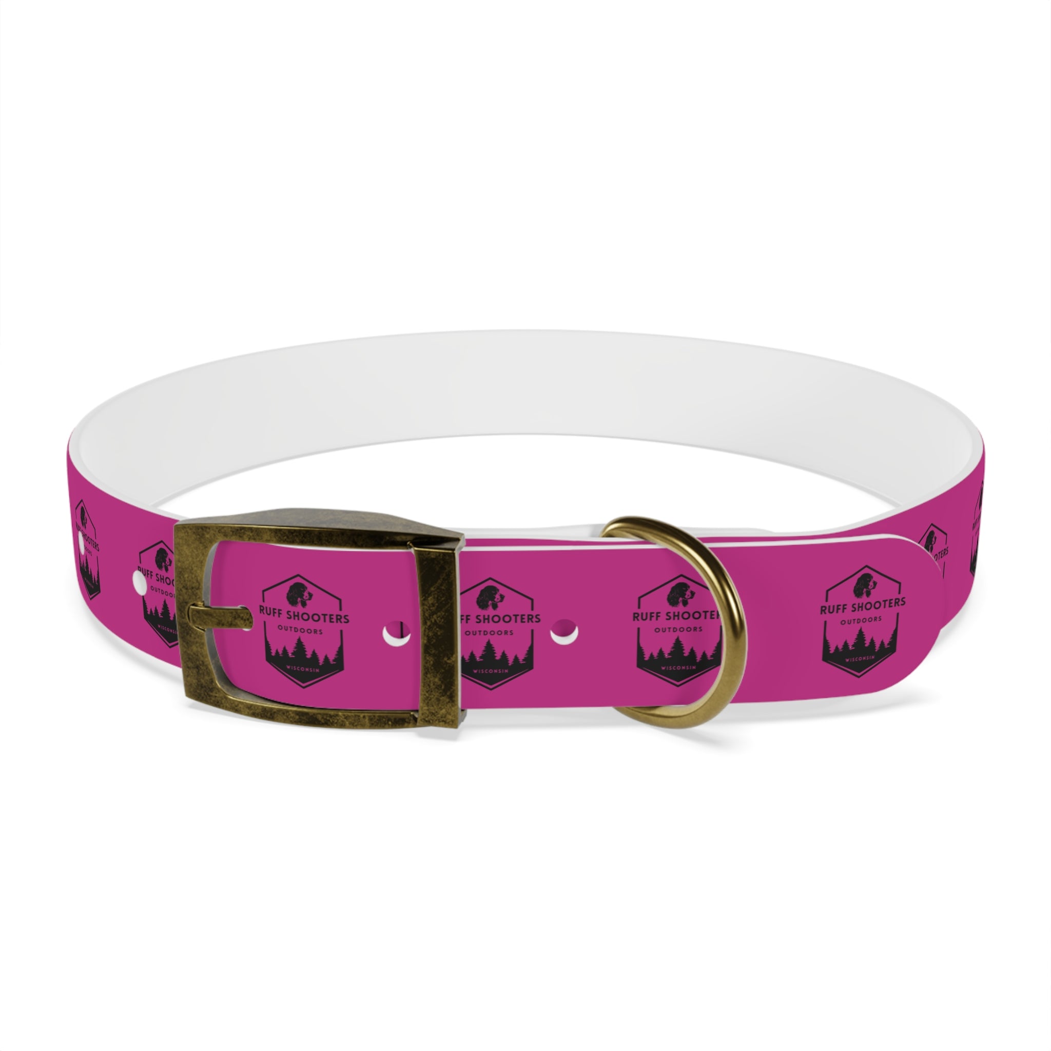 Ruff Shooters Logo Dog Collar — Pink Outdoor Adventure Pet Collar