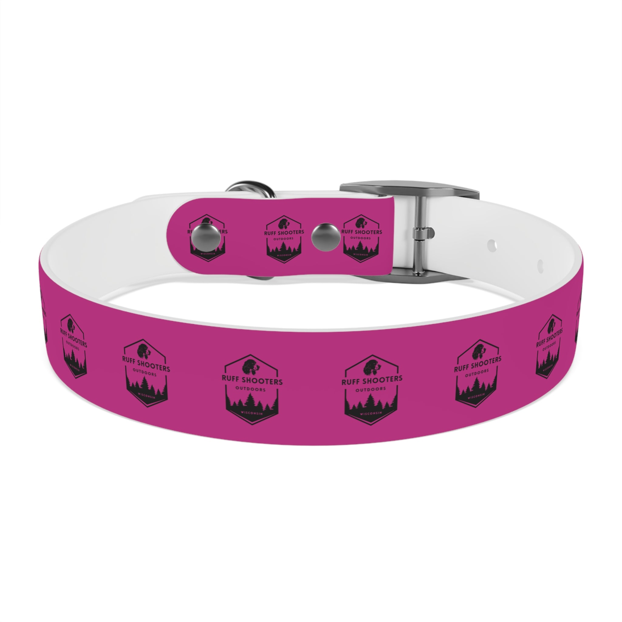 Ruff Shooters Logo Dog Collar — Pink Outdoor Adventure Pet Collar