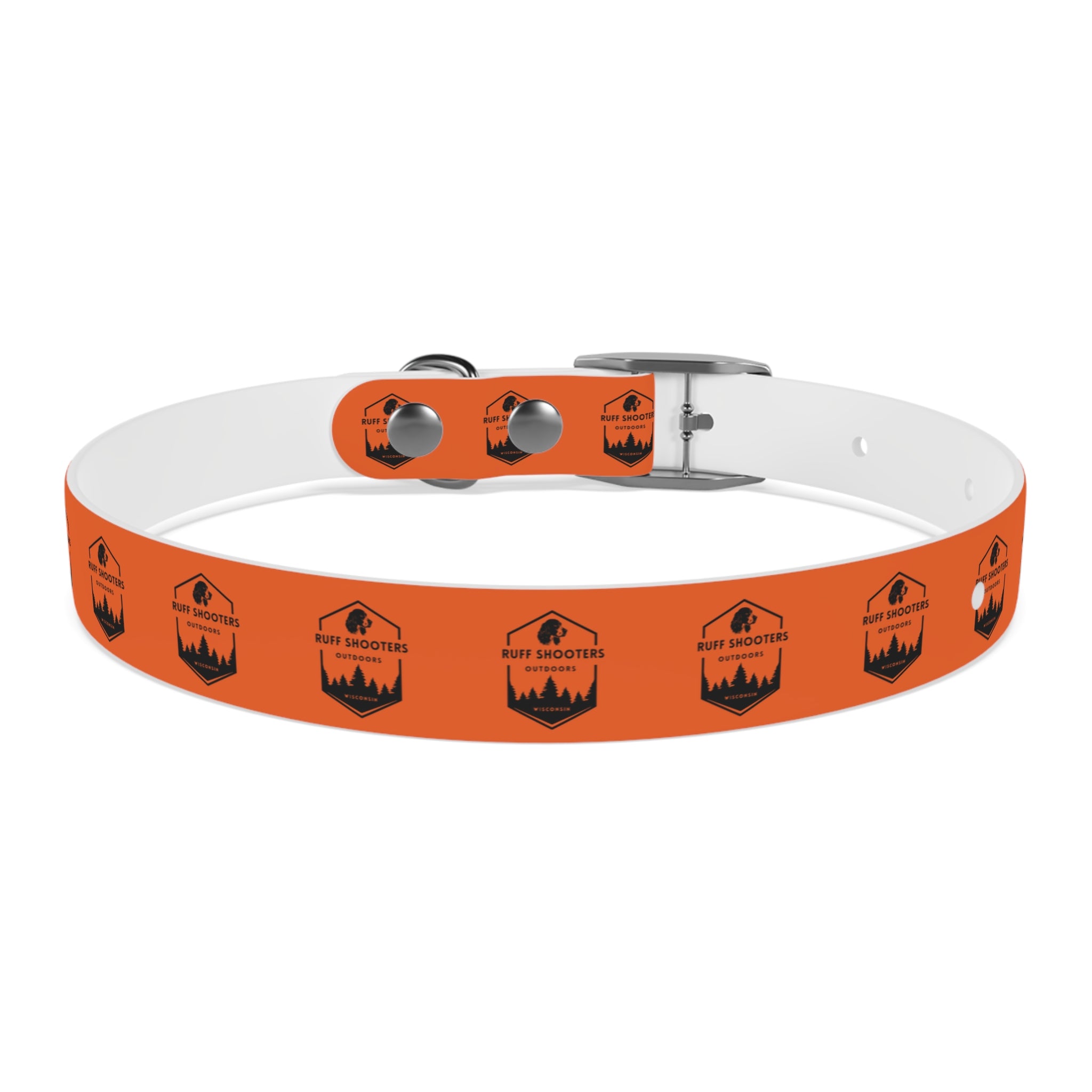 Ruff Shooters Logo Dog Collar — Orange Outdoor Adventure Pet Collar
