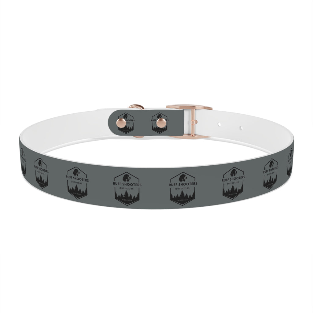 Ruff Shooters Logo Dog Collar — Grey Outdoor Adventure Pet Collar