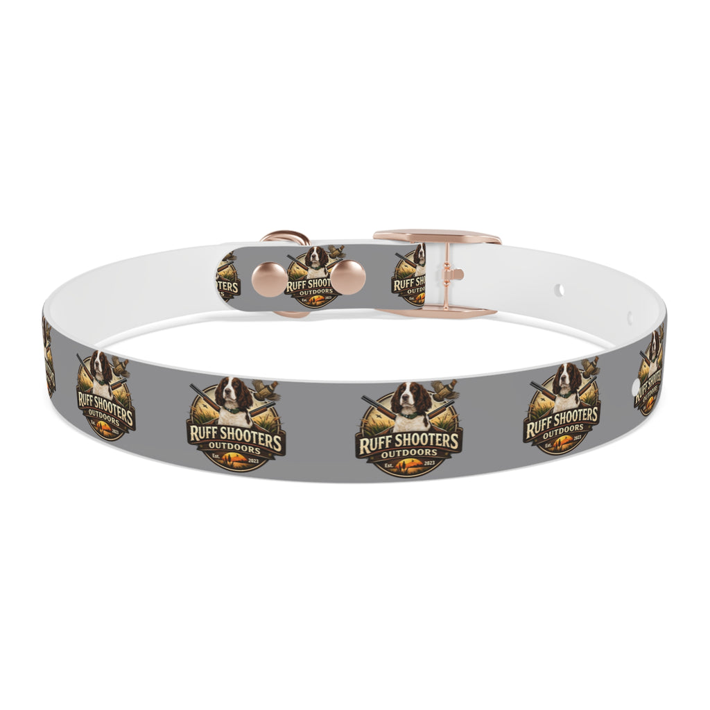 Ruff Shooters Grouse Logo Dog Collar —Grey Outdoor Adventure Pet Collar