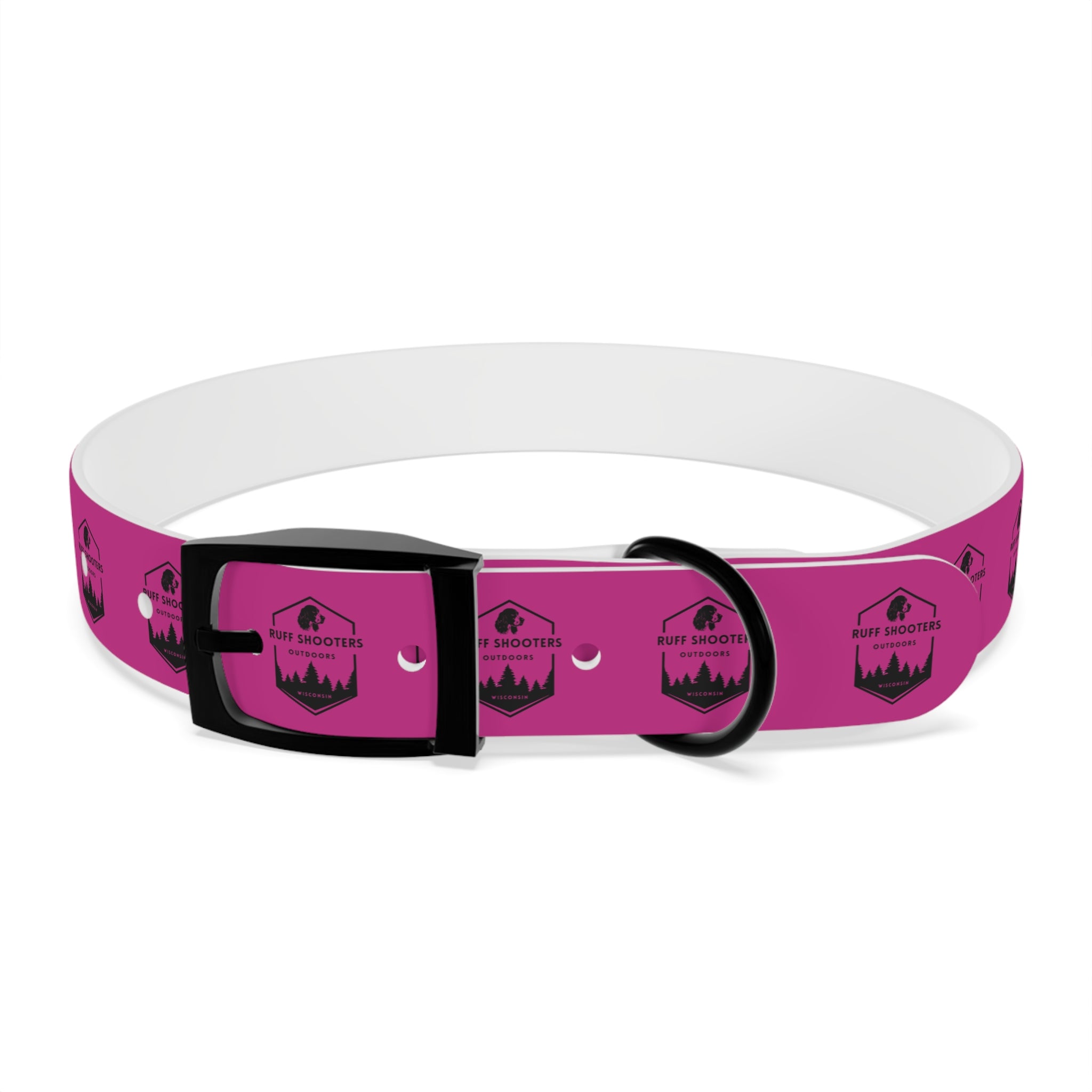 Ruff Shooters Logo Dog Collar — Pink Outdoor Adventure Pet Collar