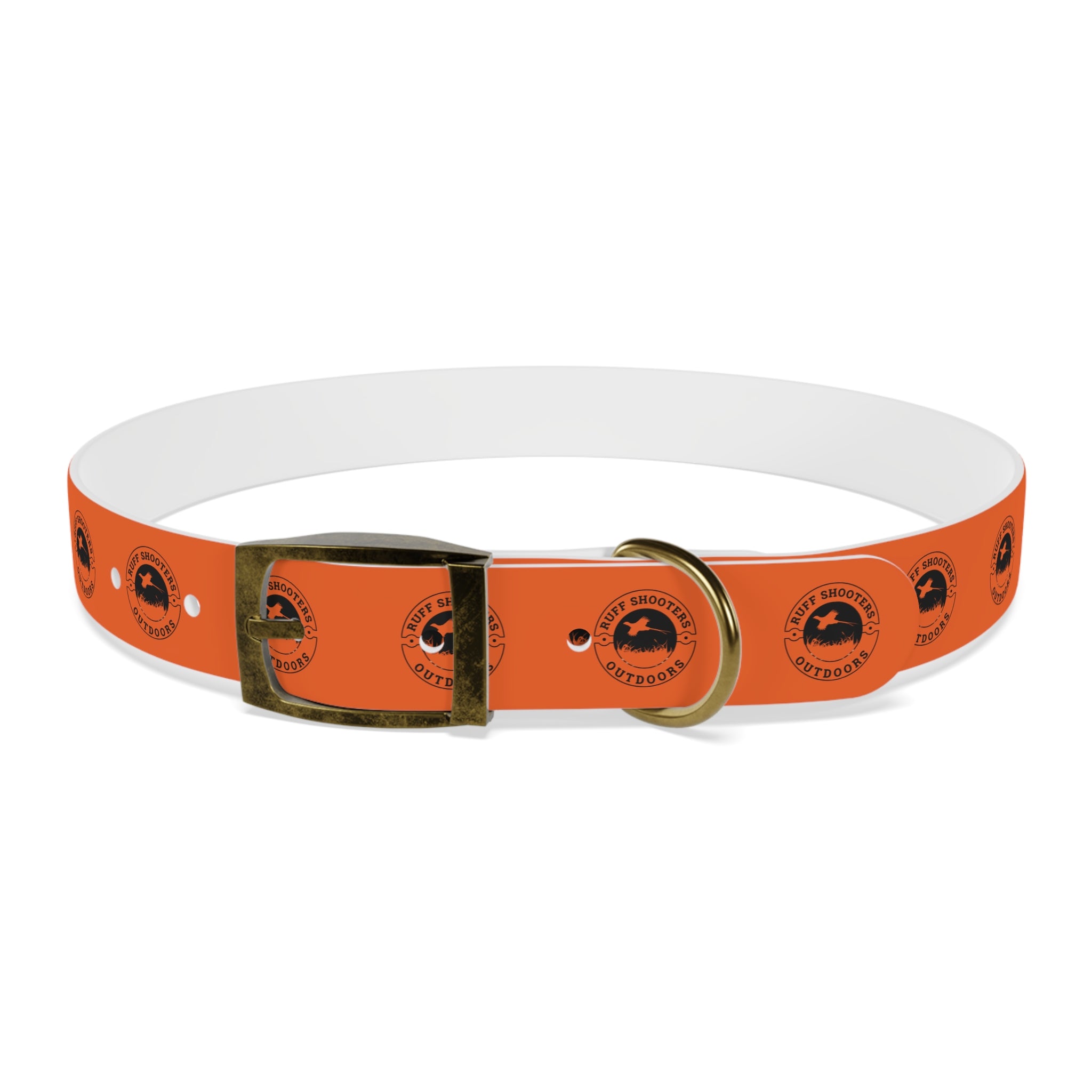 Ruff Shooters Pheasant Logo Dog Collar — Orange Outdoor Adventure Pet Collar