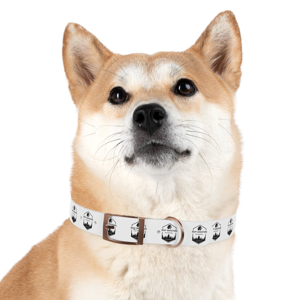 Ruff Shooters Logo Dog Collar — White Outdoor Adventure Pet Collar