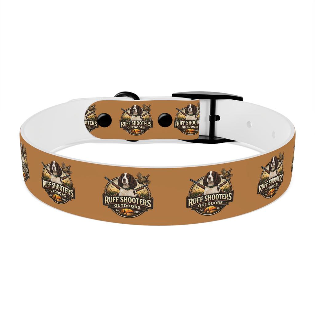 Ruff Shooters Grouse Logo Dog Collar —Tan Outdoor Adventure Pet Collar