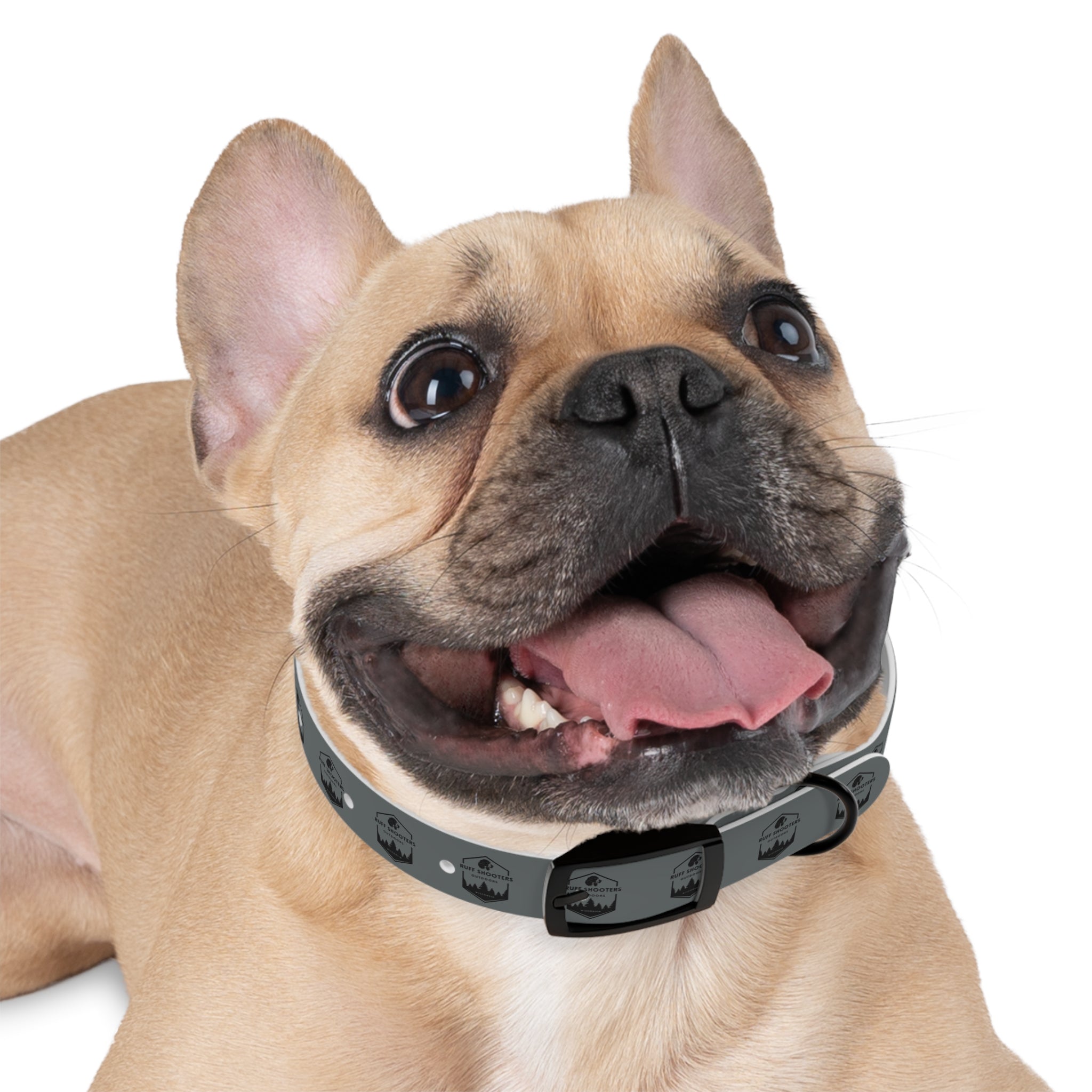 Ruff Shooters Logo Dog Collar — Grey Outdoor Adventure Pet Collar