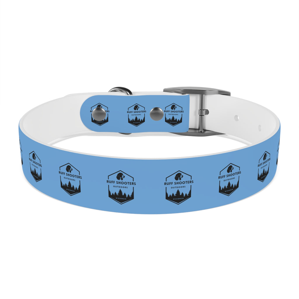 Ruff Shooters Logo Dog Collar — Light Blue Outdoor Adventure Pet Collar