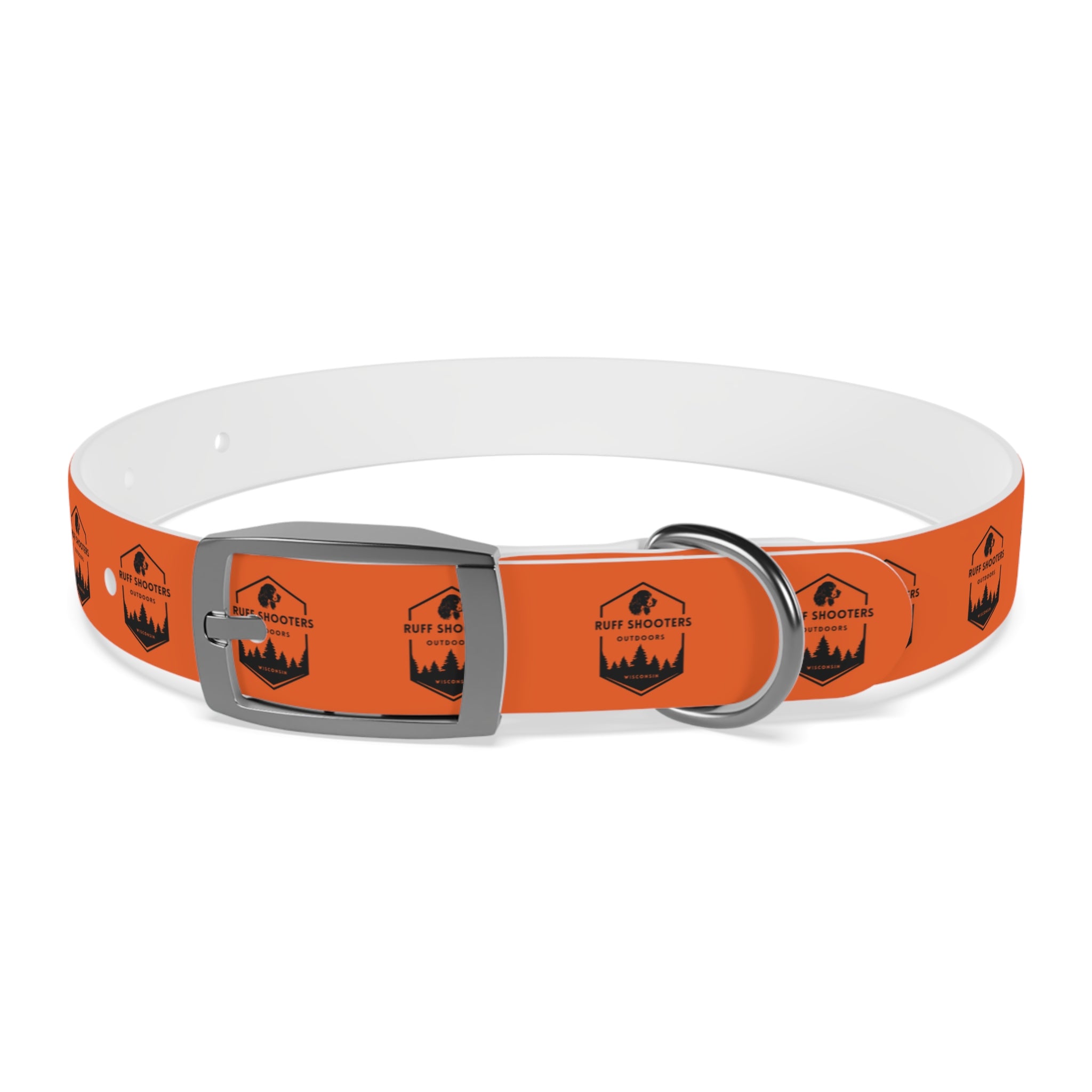 Ruff Shooters Logo Dog Collar — Orange Outdoor Adventure Pet Collar
