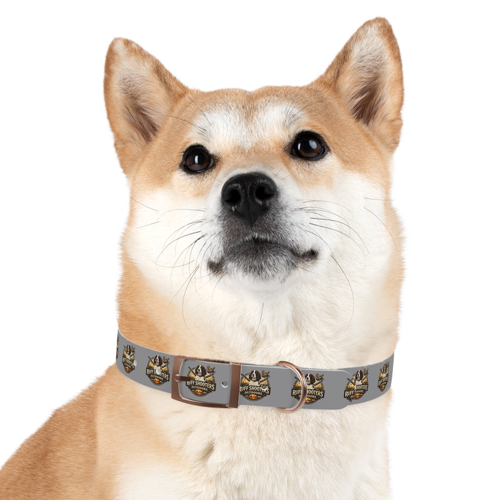 Ruff Shooters Grouse Logo Dog Collar —Grey Outdoor Adventure Pet Collar