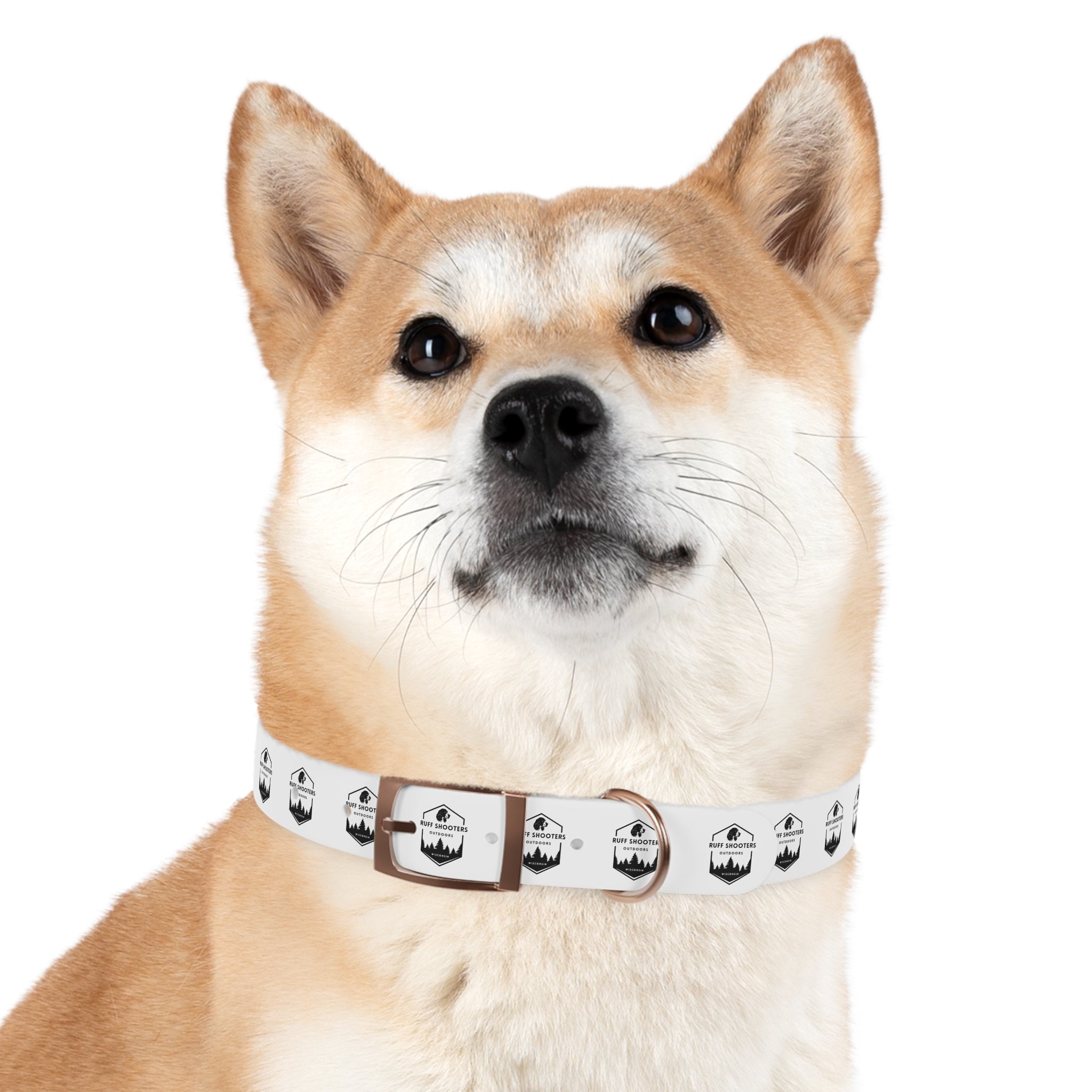 Ruff Shooters Logo Dog Collar — White Outdoor Adventure Pet Collar