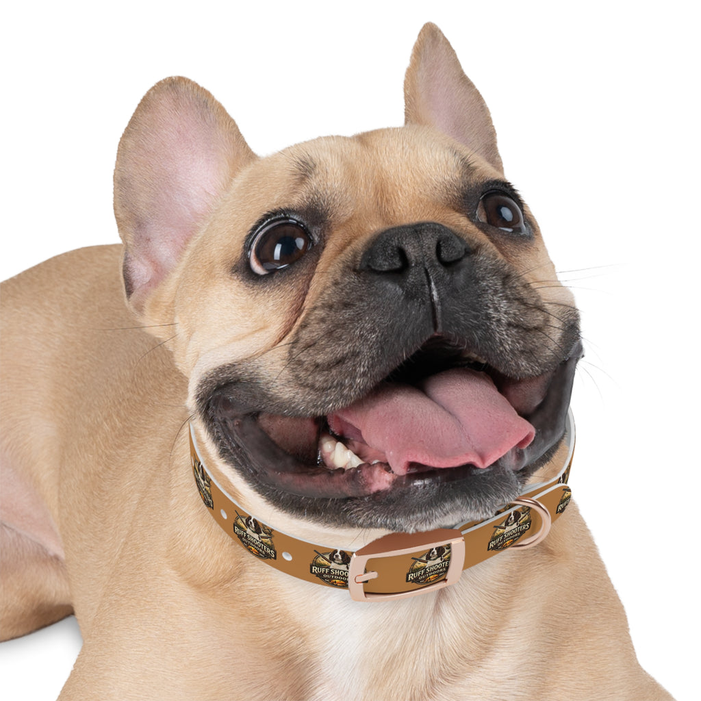 Ruff Shooters Grouse Logo Dog Collar —Tan Outdoor Adventure Pet Collar