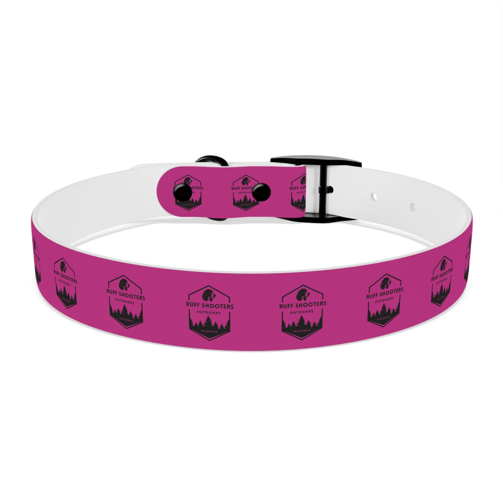 Ruff Shooters Logo Dog Collar — Pink Outdoor Adventure Pet Collar