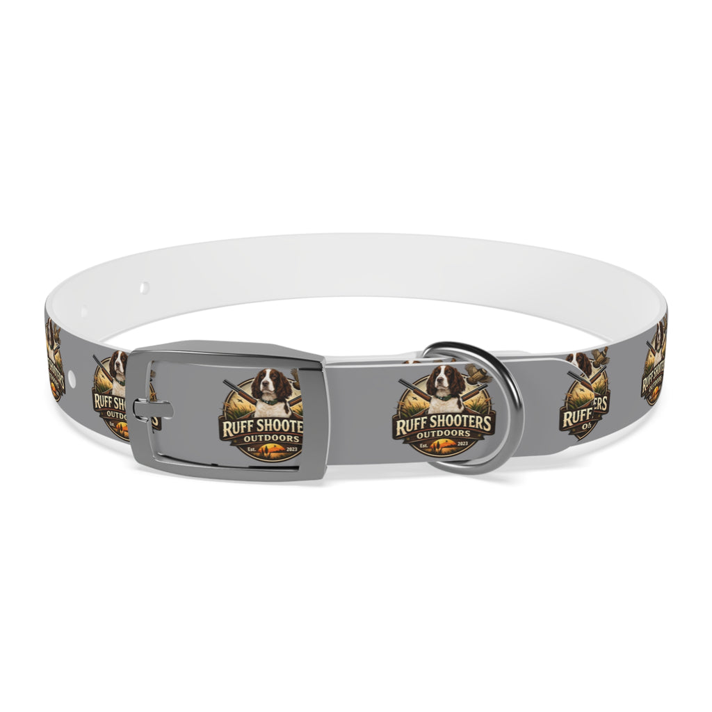 Ruff Shooters Grouse Logo Dog Collar —Grey Outdoor Adventure Pet Collar