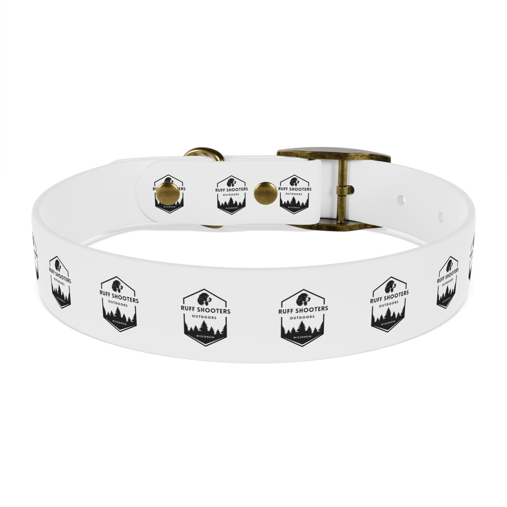 Ruff Shooters Logo Dog Collar — White Outdoor Adventure Pet Collar