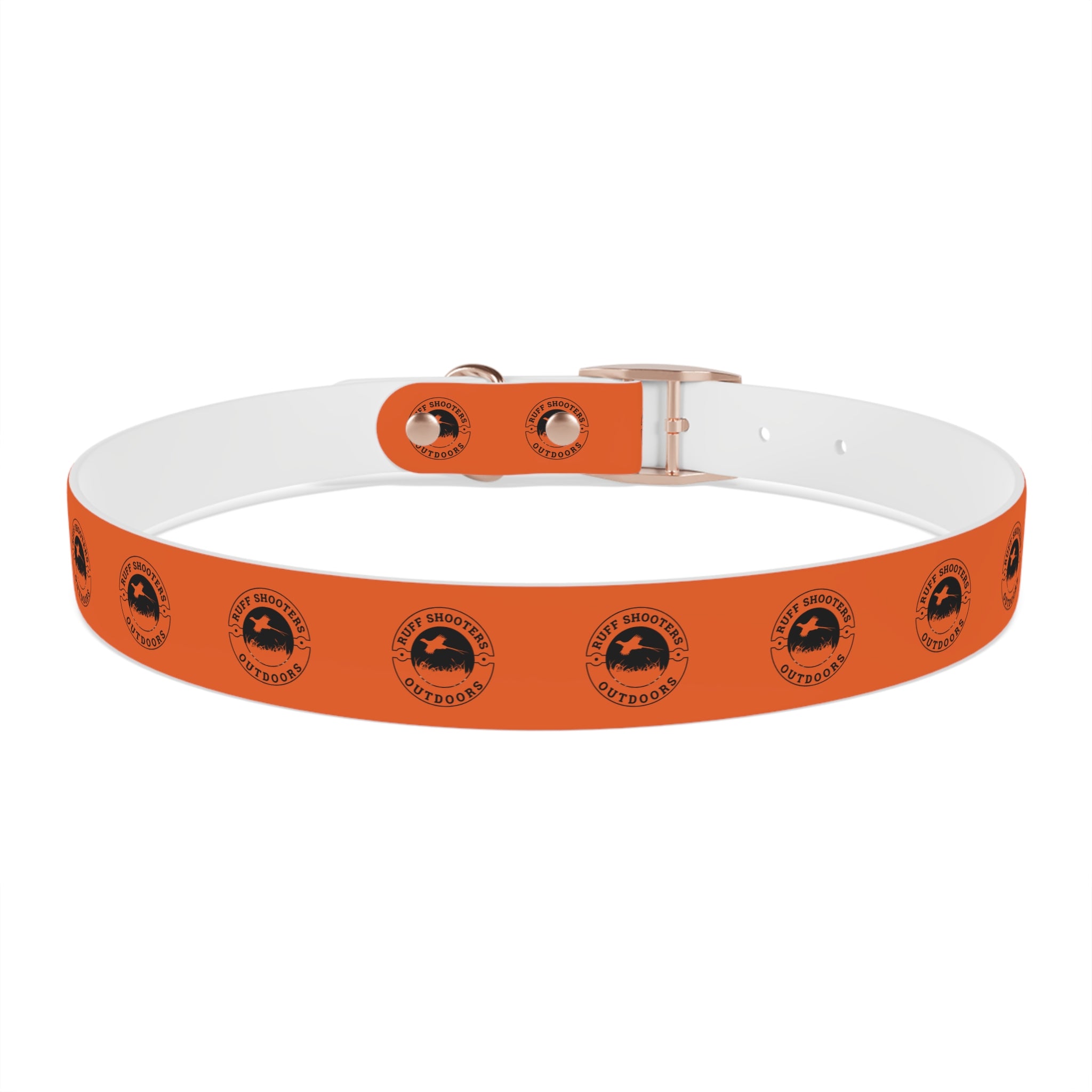 Ruff Shooters Pheasant Logo Dog Collar — Orange Outdoor Adventure Pet Collar