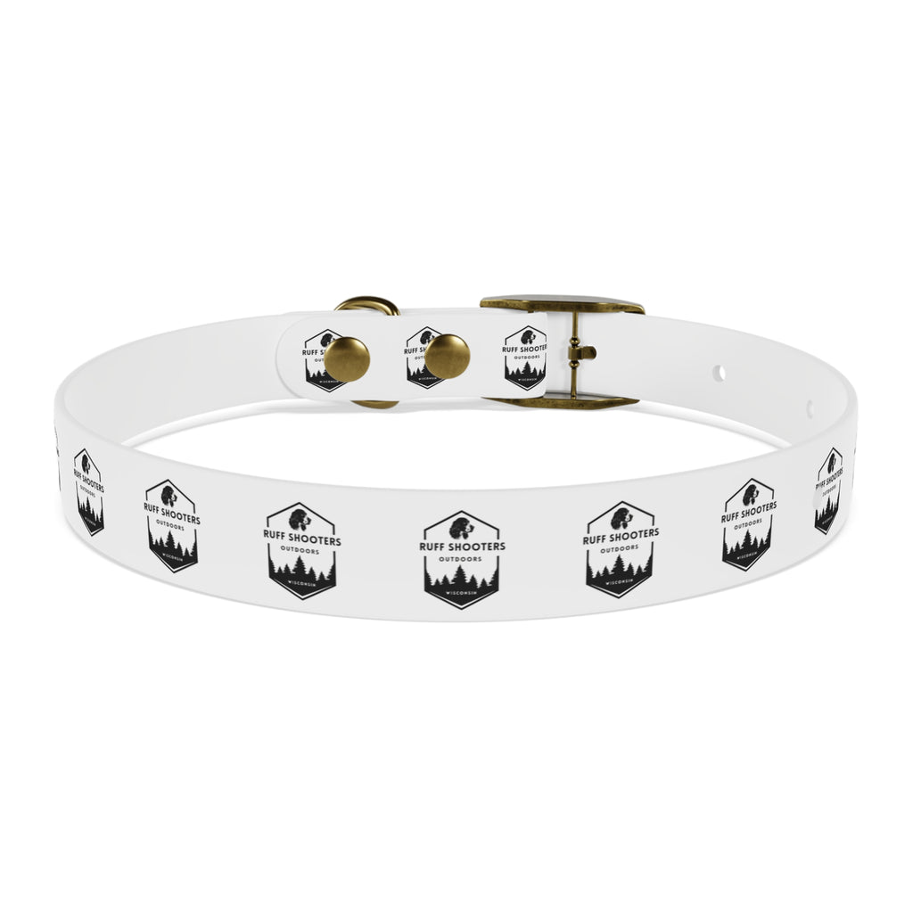 Ruff Shooters Logo Dog Collar — White Outdoor Adventure Pet Collar