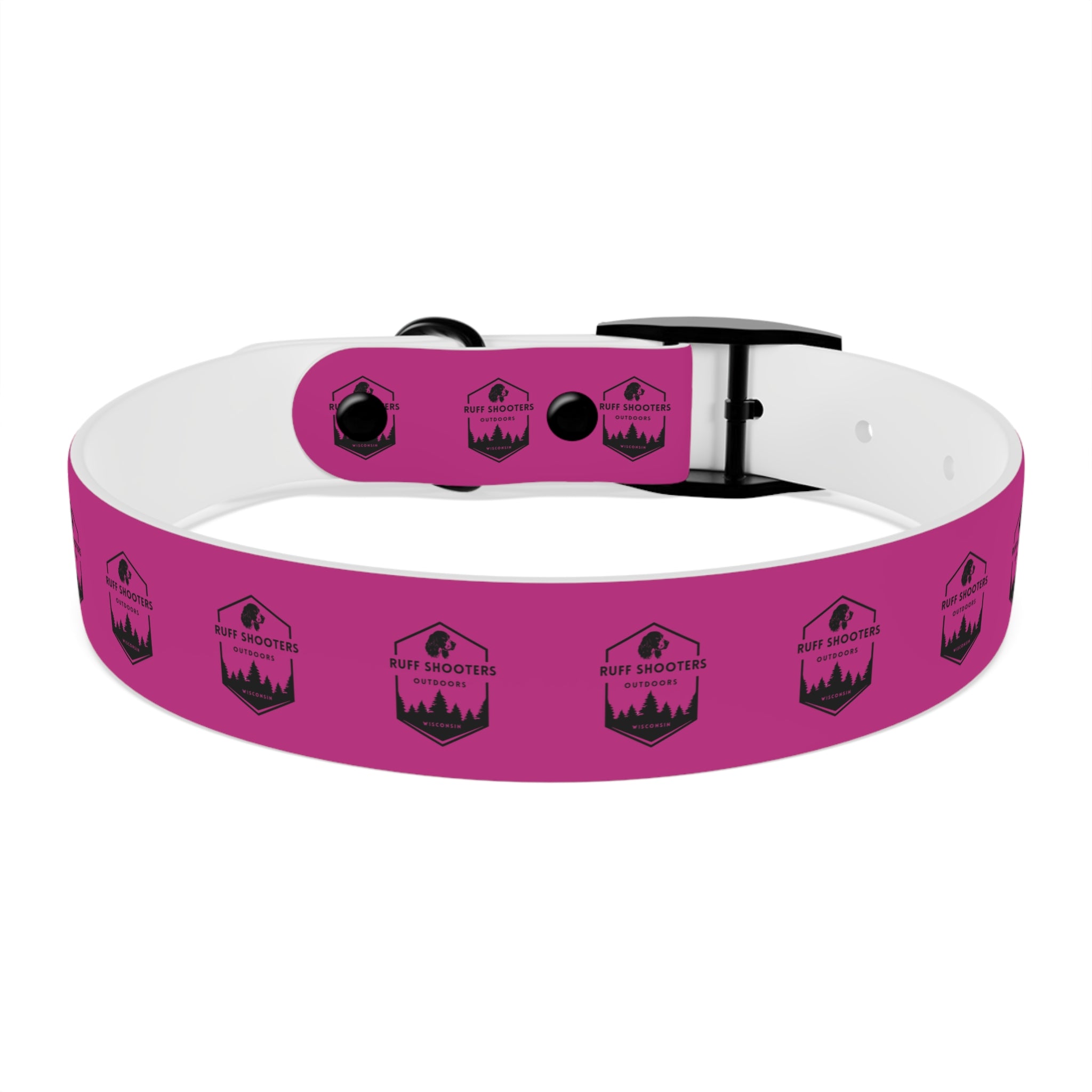 Ruff Shooters Logo Dog Collar — Pink Outdoor Adventure Pet Collar