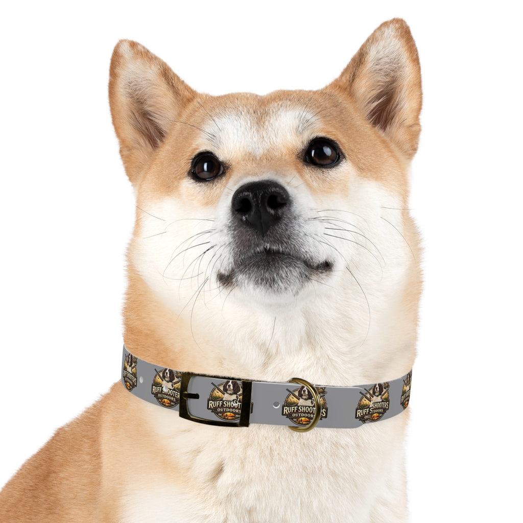 Ruff Shooters Grouse Logo Dog Collar —Grey Outdoor Adventure Pet Collar