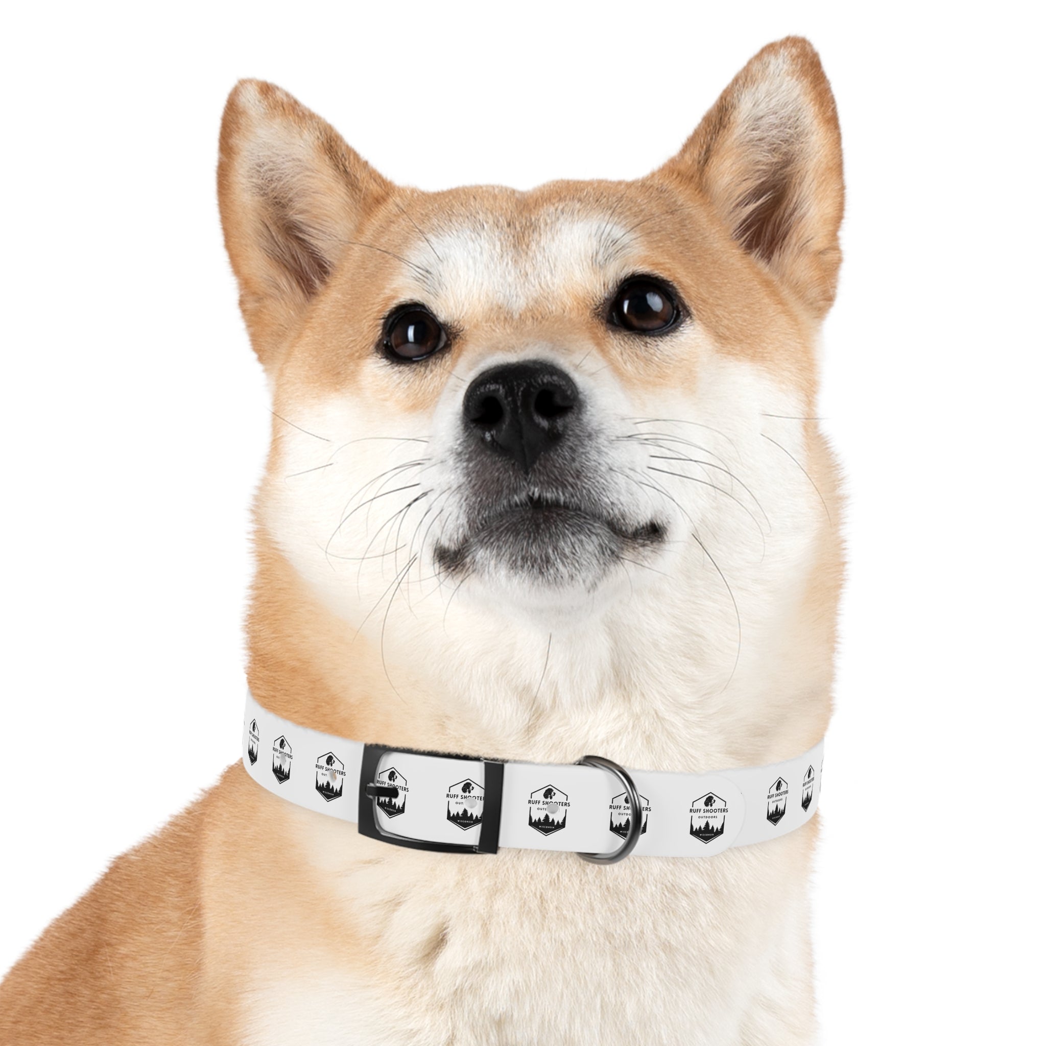 Ruff Shooters Logo Dog Collar — White Outdoor Adventure Pet Collar