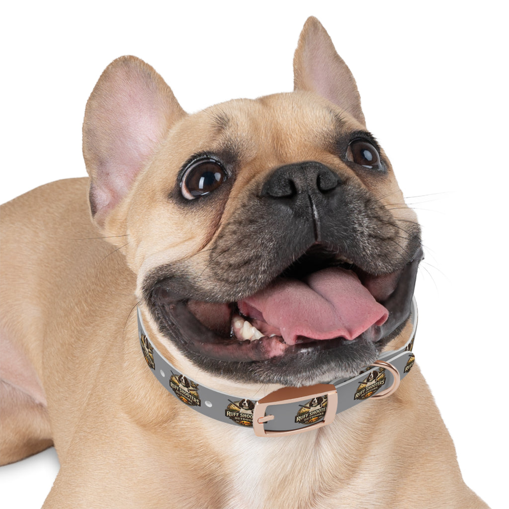 Ruff Shooters Grouse Logo Dog Collar —Grey Outdoor Adventure Pet Collar