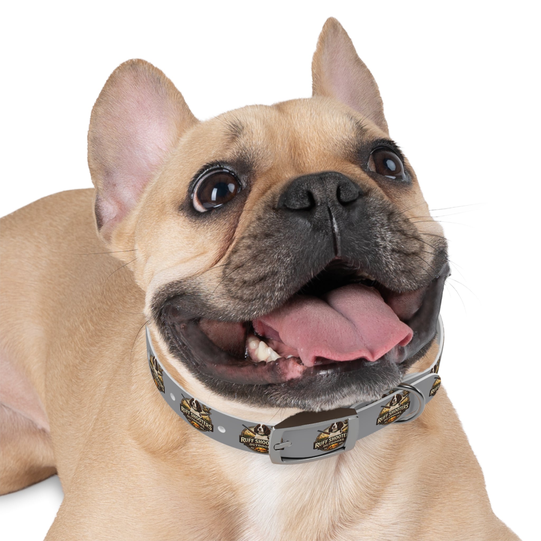 Ruff Shooters Grouse Logo Dog Collar —Grey Outdoor Adventure Pet Collar