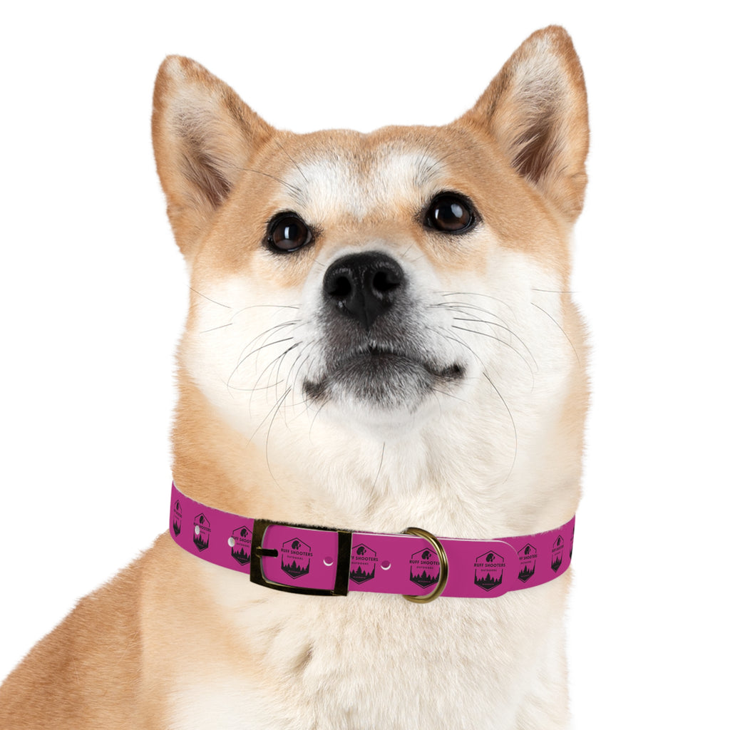 Ruff Shooters Logo Dog Collar — Pink Outdoor Adventure Pet Collar