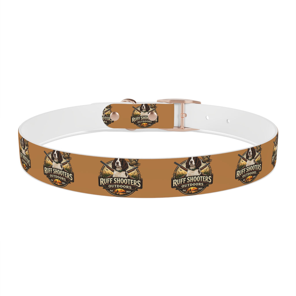 Ruff Shooters Grouse Logo Dog Collar —Tan Outdoor Adventure Pet Collar