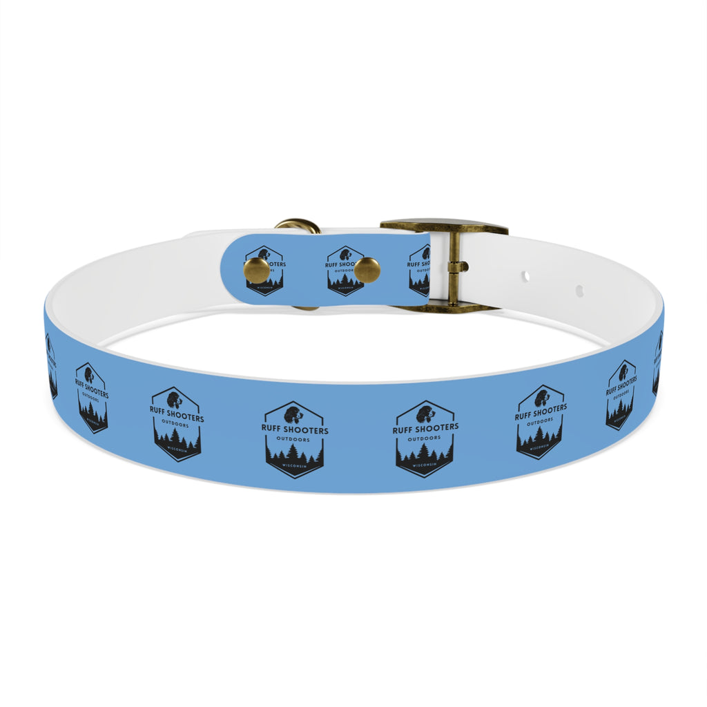 Ruff Shooters Logo Dog Collar — Light Blue Outdoor Adventure Pet Collar