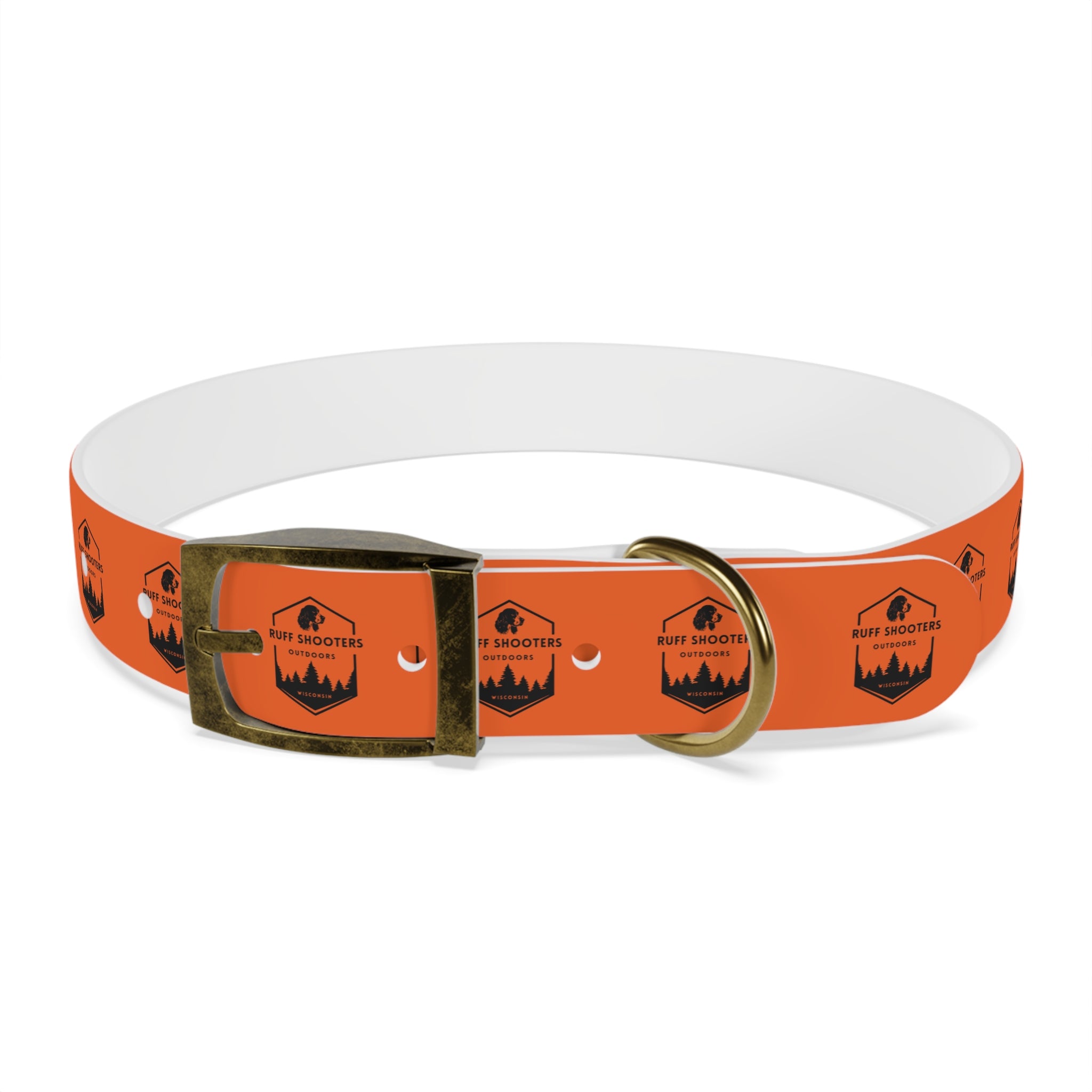 Ruff Shooters Logo Dog Collar — Orange Outdoor Adventure Pet Collar