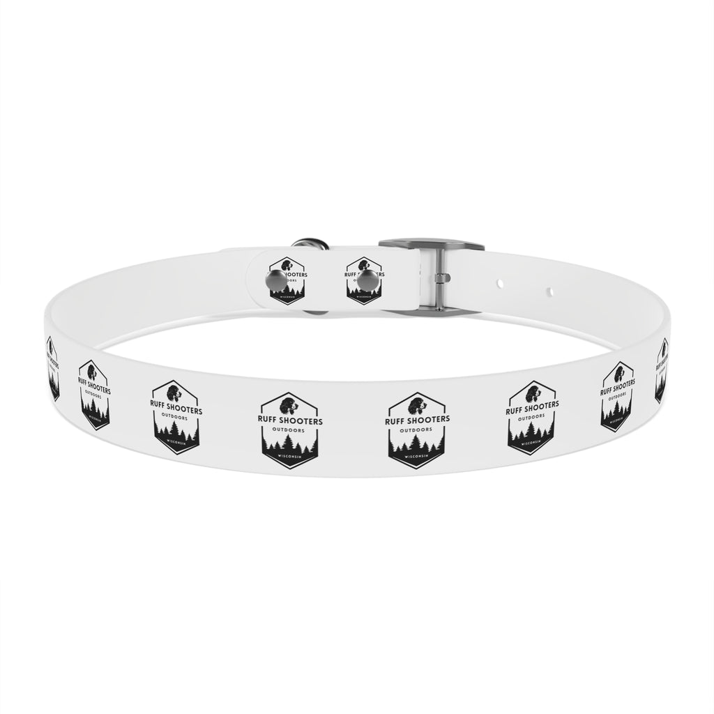 Ruff Shooters Logo Dog Collar — White Outdoor Adventure Pet Collar