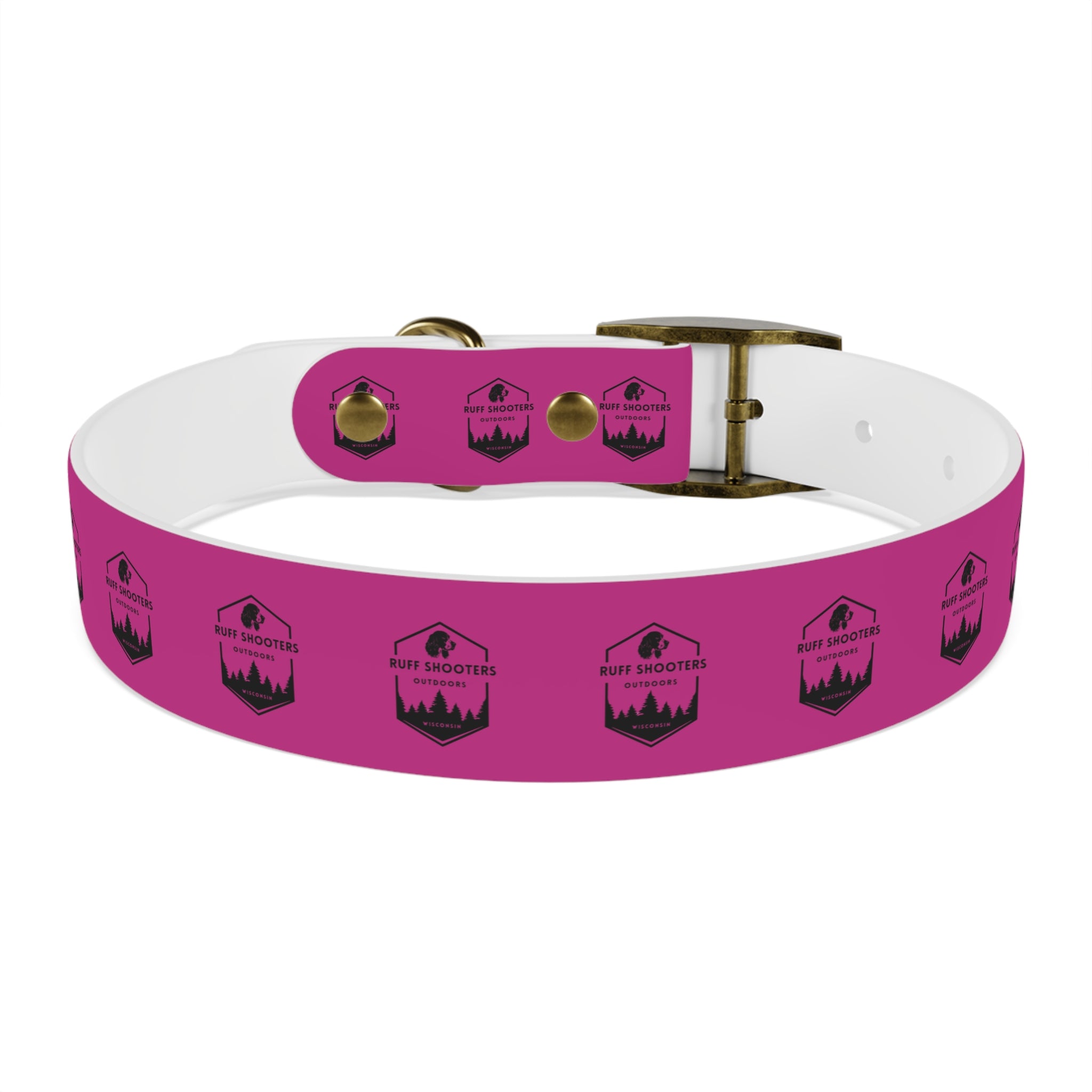 Ruff Shooters Logo Dog Collar — Pink Outdoor Adventure Pet Collar