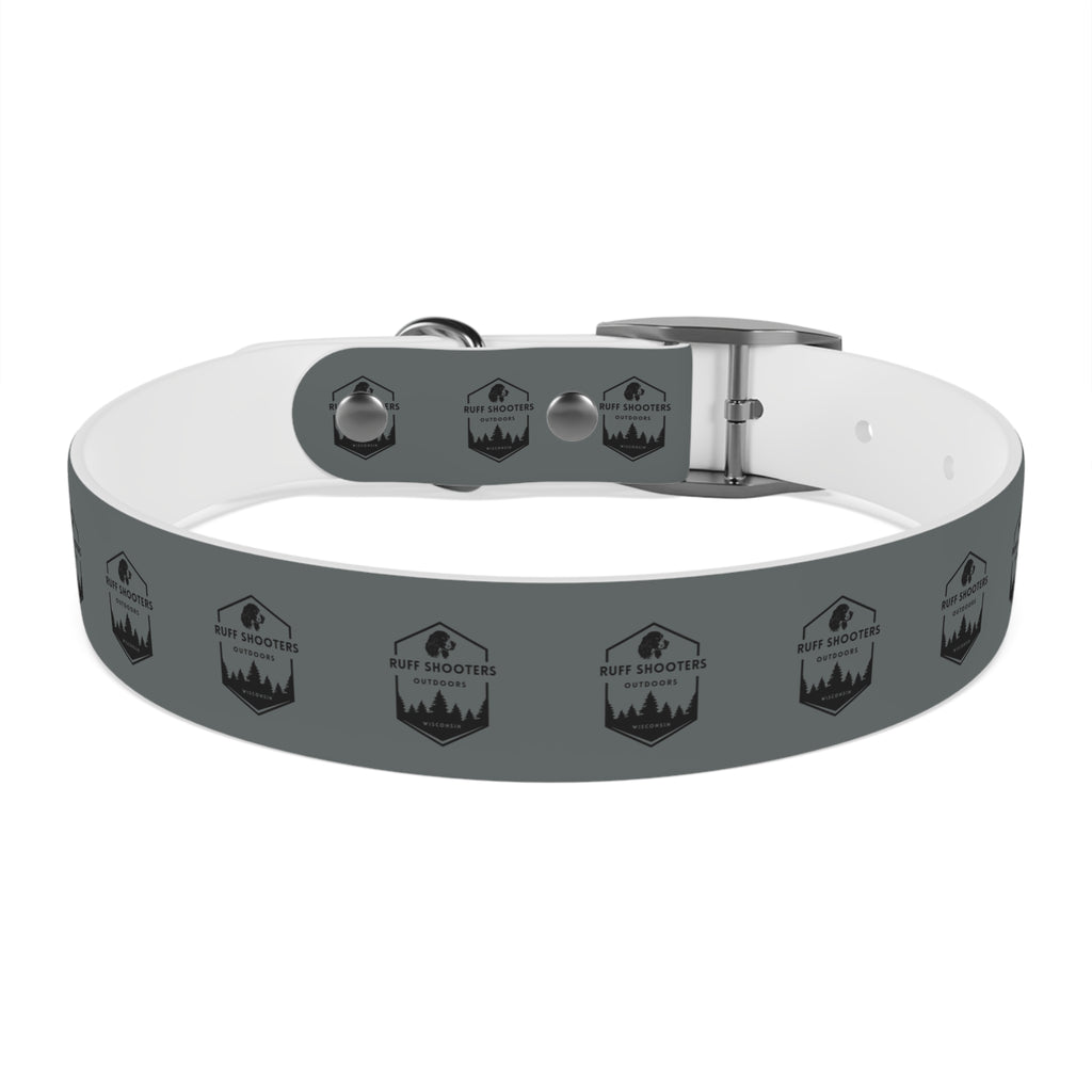 Ruff Shooters Logo Dog Collar — Grey Outdoor Adventure Pet Collar