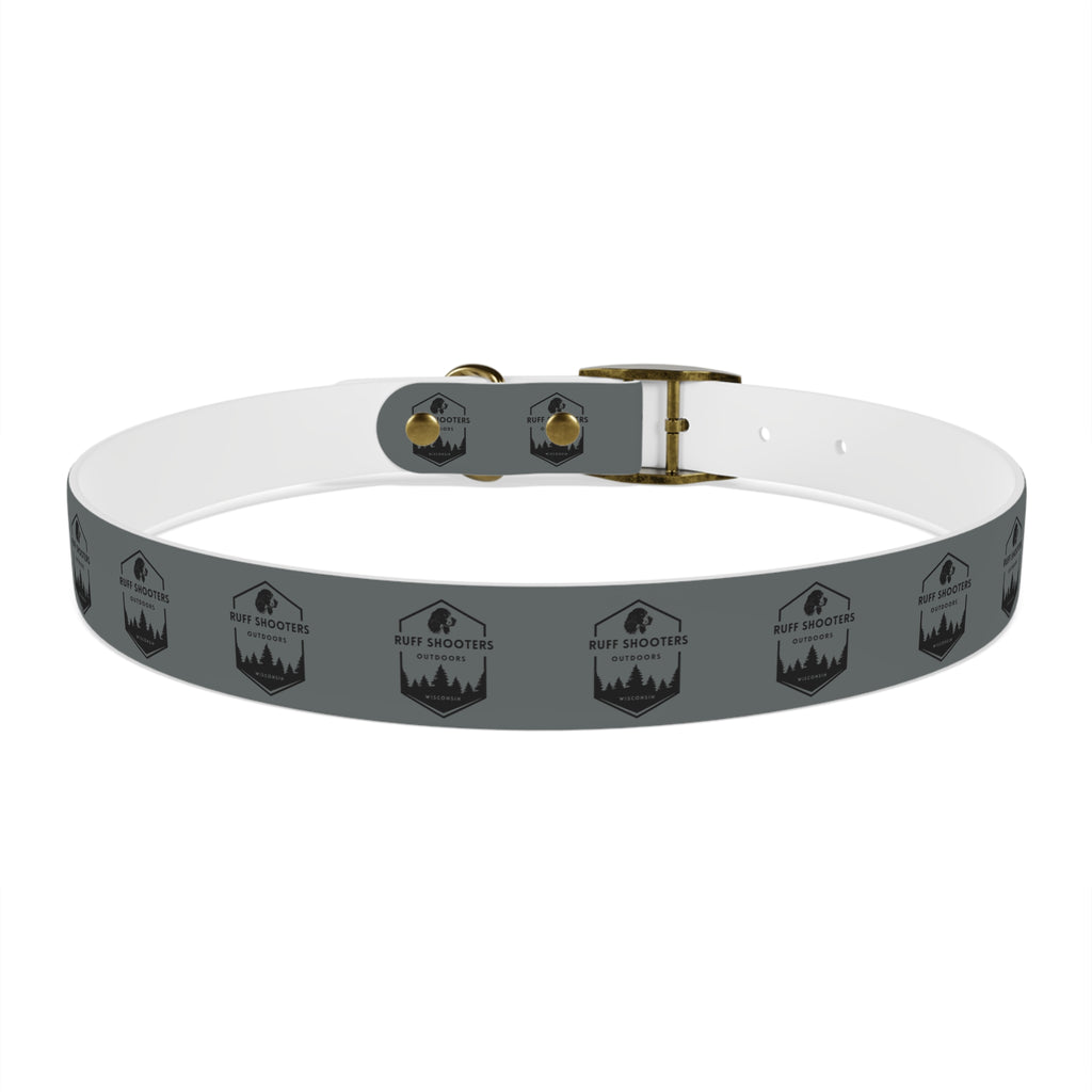 Ruff Shooters Logo Dog Collar — Grey Outdoor Adventure Pet Collar