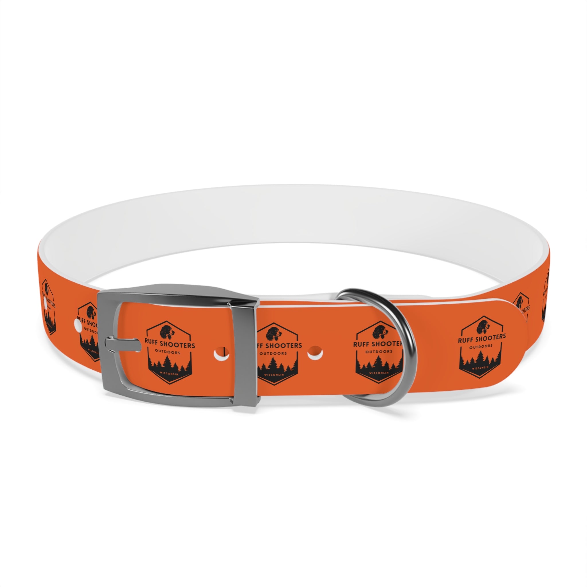 Ruff Shooters Logo Dog Collar — Orange Outdoor Adventure Pet Collar