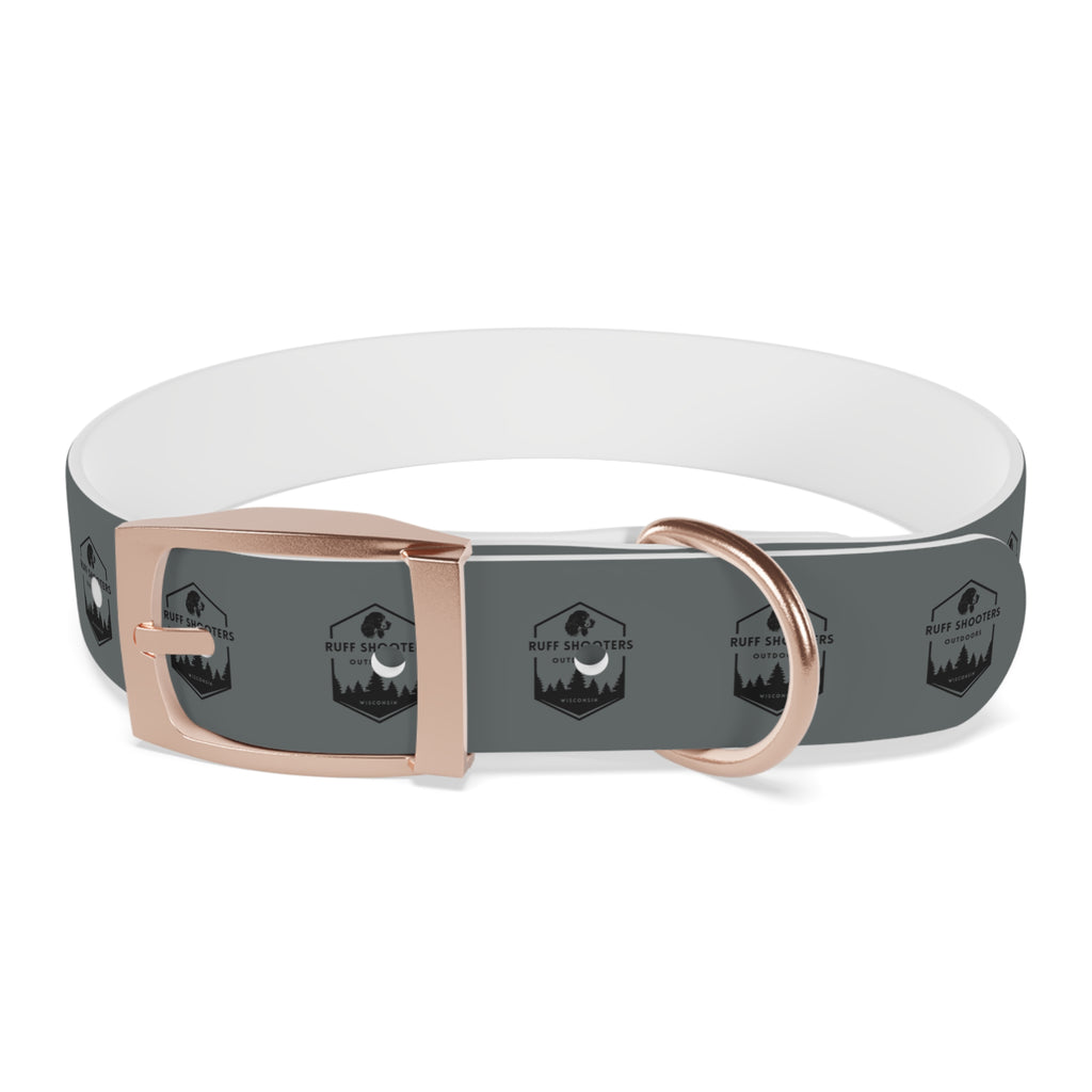 Ruff Shooters Logo Dog Collar — Grey Outdoor Adventure Pet Collar
