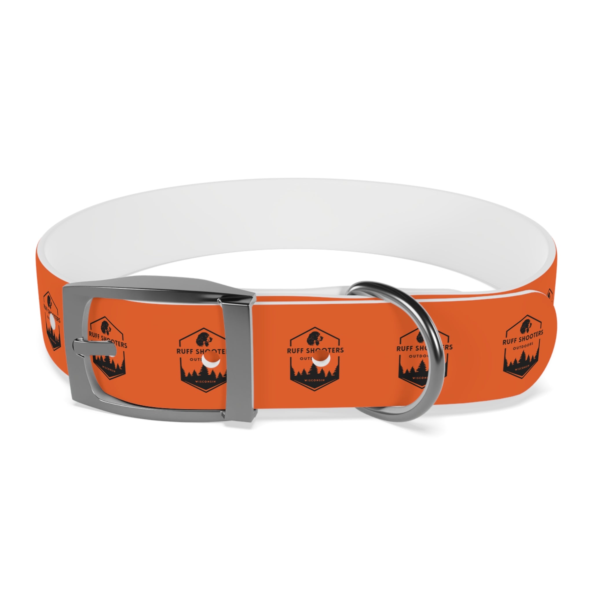 Ruff Shooters Logo Dog Collar — Orange Outdoor Adventure Pet Collar