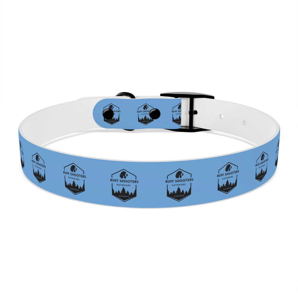 Ruff Shooters Logo Dog Collar — Light Blue Outdoor Adventure Pet Collar