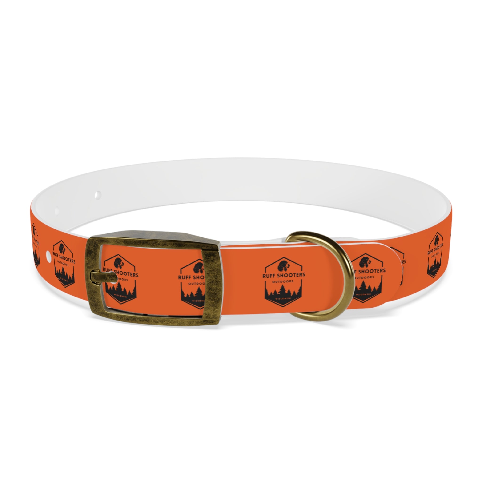 Ruff Shooters Logo Dog Collar — Orange Outdoor Adventure Pet Collar