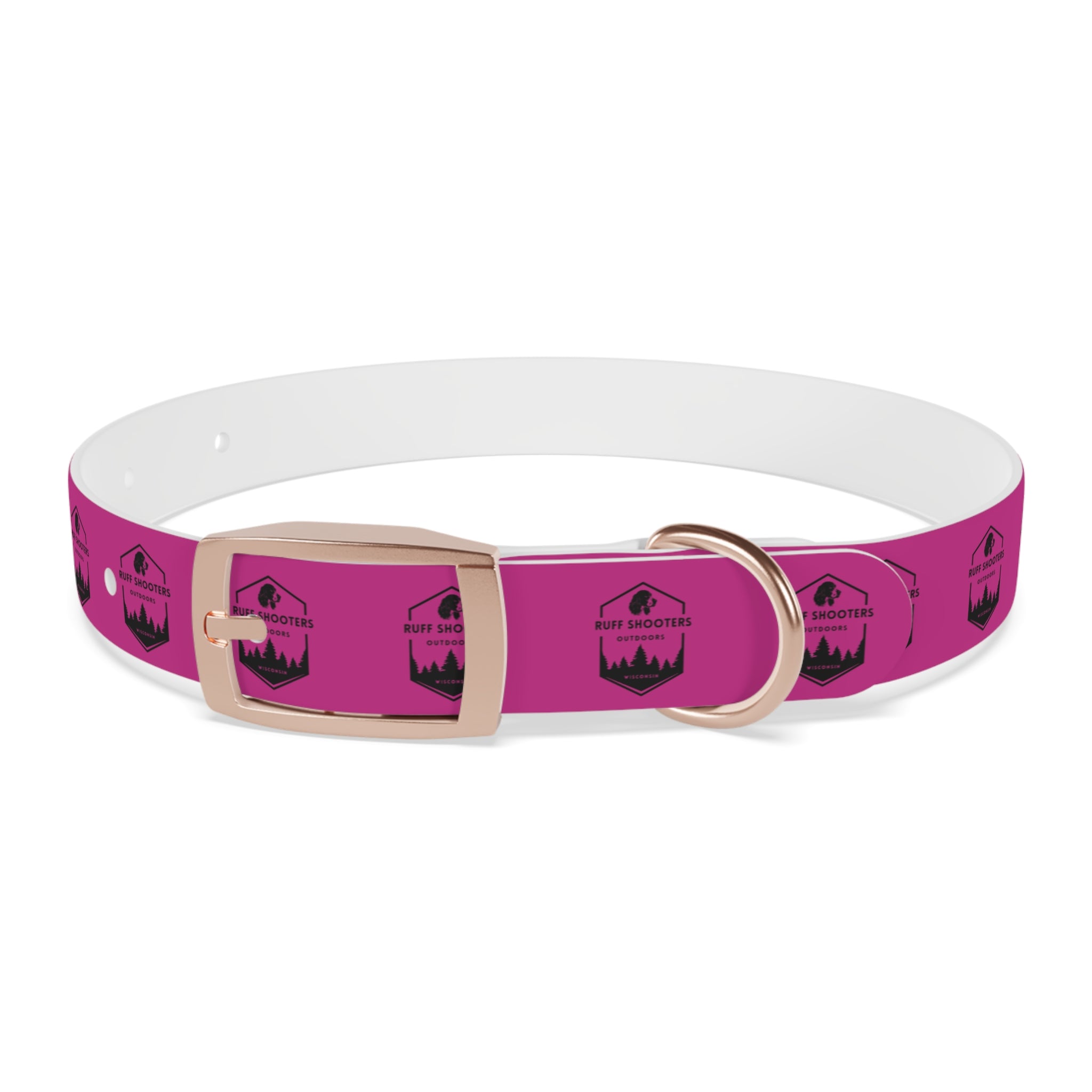Ruff Shooters Logo Dog Collar — Pink Outdoor Adventure Pet Collar