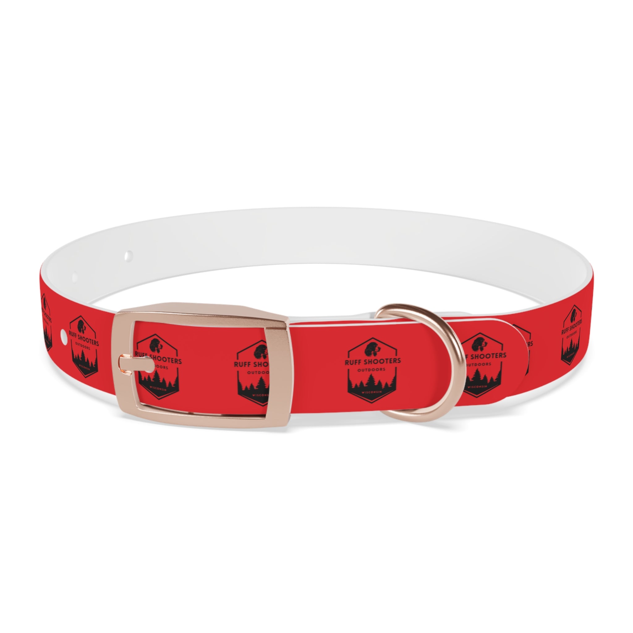 Ruff Shooters Logo Dog Collar — Red Outdoor Adventure Pet Collar