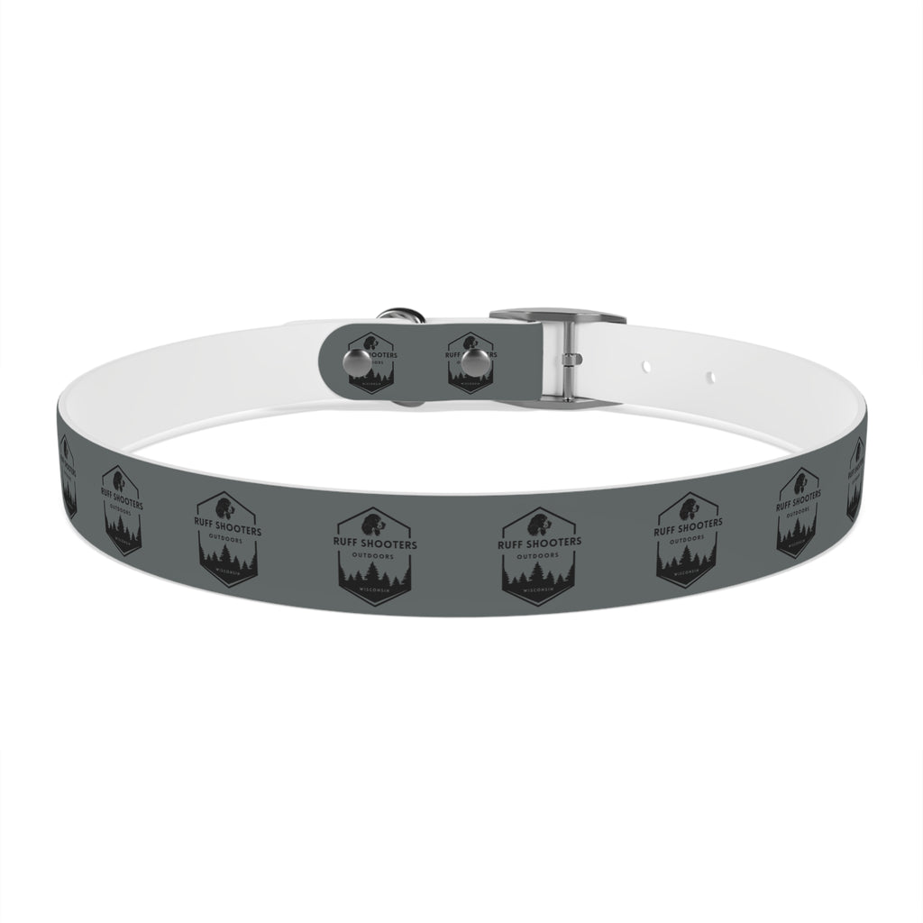 Ruff Shooters Logo Dog Collar — Grey Outdoor Adventure Pet Collar