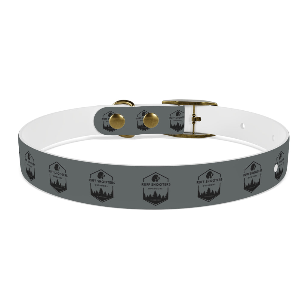 Ruff Shooters Logo Dog Collar — Grey Outdoor Adventure Pet Collar