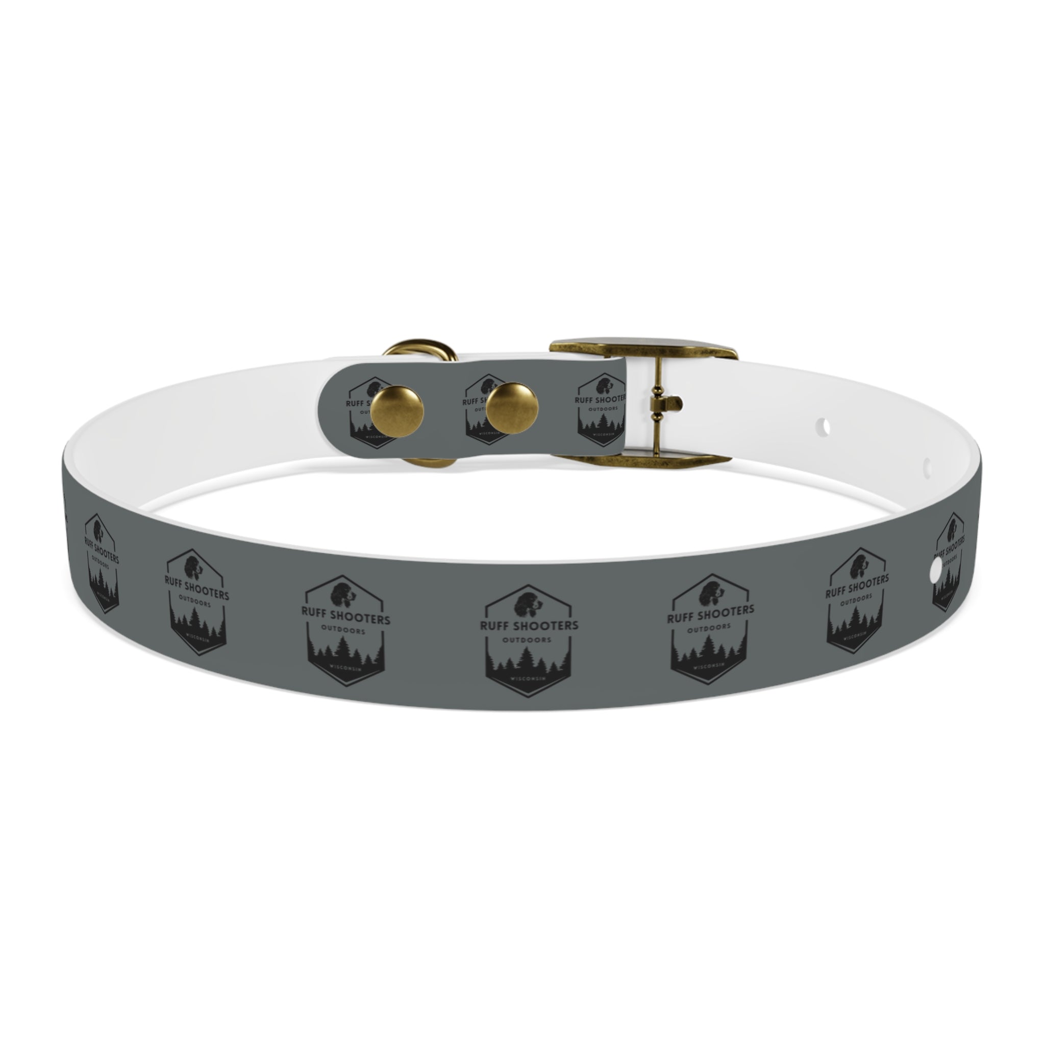 Ruff Shooters Logo Dog Collar — Grey Outdoor Adventure Pet Collar