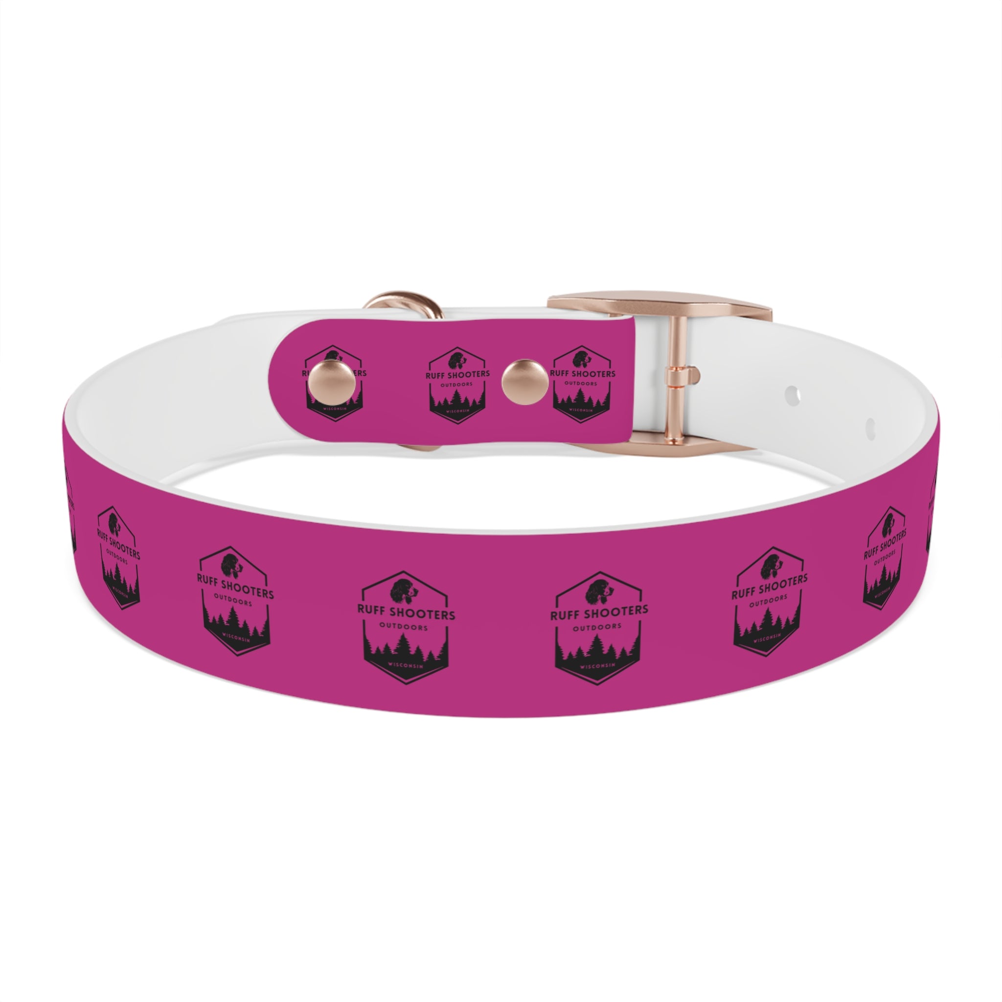 Ruff Shooters Logo Dog Collar — Pink Outdoor Adventure Pet Collar