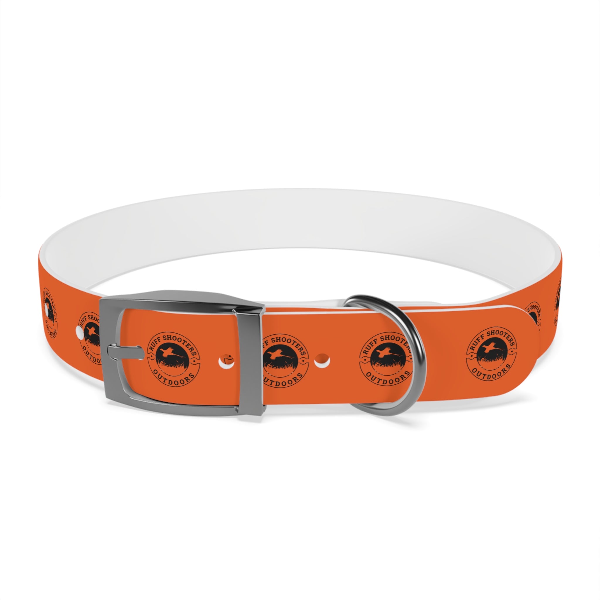 Ruff Shooters Pheasant Logo Dog Collar — Orange Outdoor Adventure Pet Collar