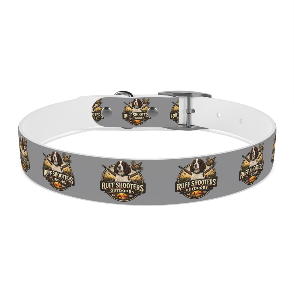 Ruff Shooters Grouse Logo Dog Collar —Grey Outdoor Adventure Pet Collar