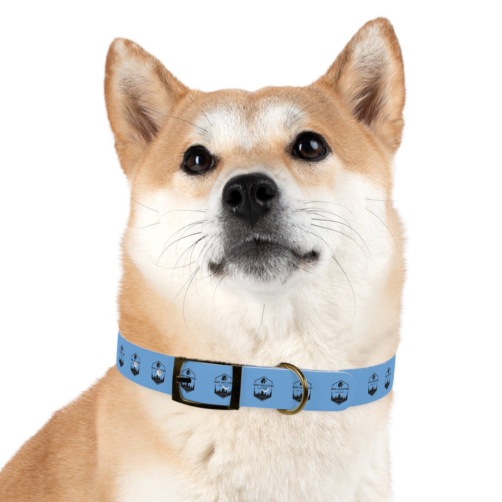 Ruff Shooters Logo Dog Collar — Light Blue Outdoor Adventure Pet Collar